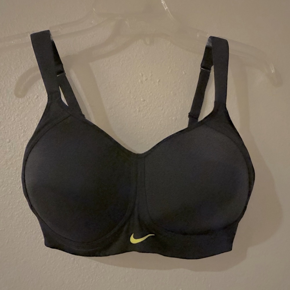 Nike Dri Fit Sports Bra Black Neon Yellow 32DD